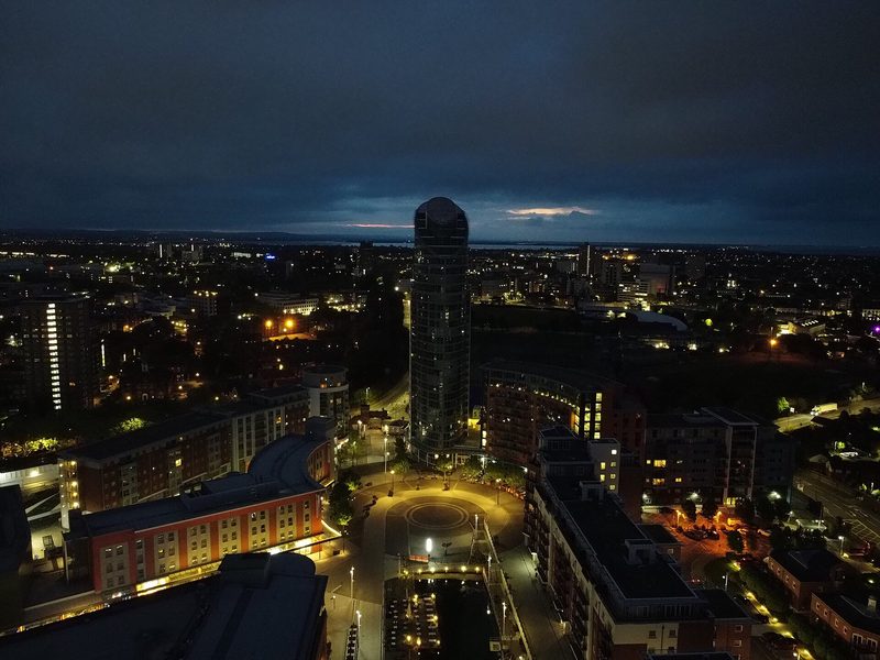 Gunwharf Quays in Portsmouth before dawn
