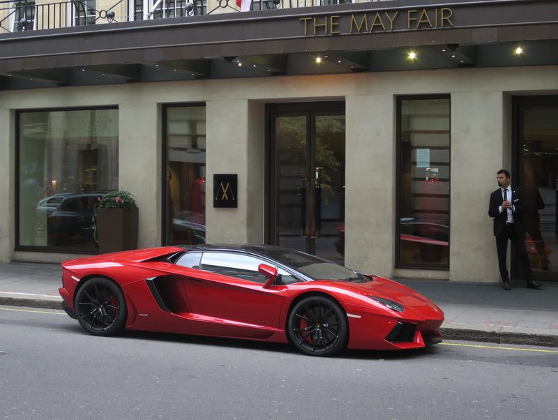 Entrance of The May Fair hotel on Stratton Street